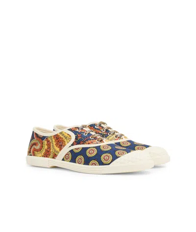 Valentino Sneaker Bay By Bay Denim Print In White