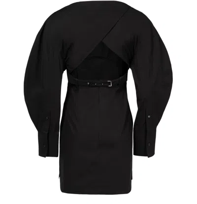 Jacquemus La Robe Chemise Casaco Cotton Minidress In Black