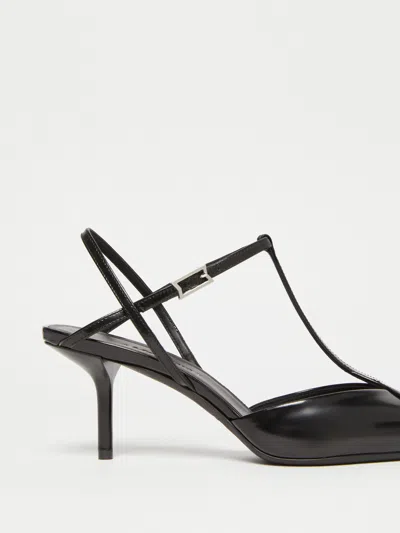 Max Mara Slingback In Abraded Leather In Black