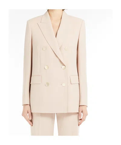 Max Mara Wool Satin Blazer In White