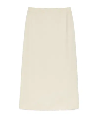 Weekend Max Mara Viscose And Linen Canvas Skirt In Avorio