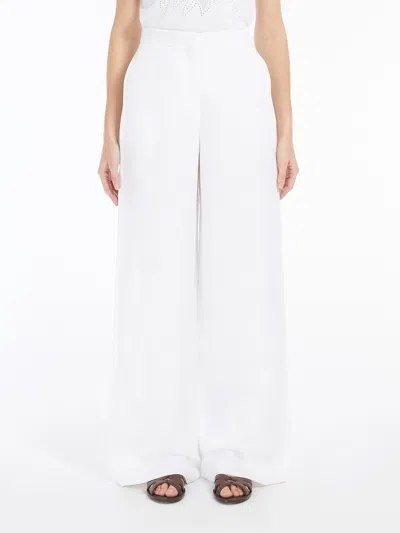 Max Mara High Belt Loop Casual Pants In White