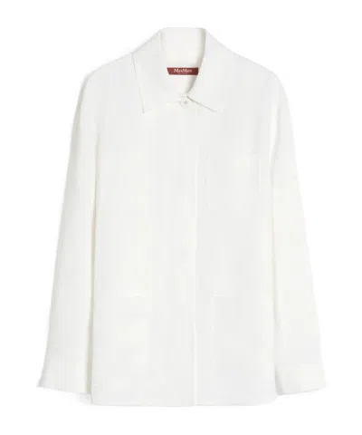 Max Mara Ragtime Drill Workwear Shirt Jacket In White