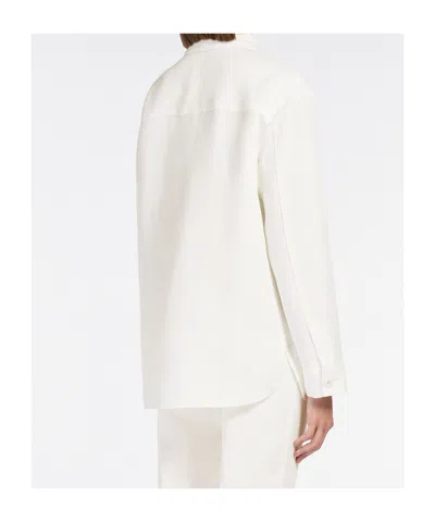 Max Mara Ragtime Drill Workwear Shirt Jacket In White