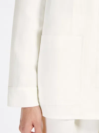 Max Mara Ragtime Drill Workwear Shirt Jacket In White