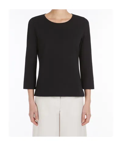 Max Mara Cotton Jersey T-shirt In Black