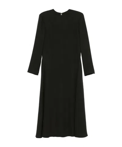 Valentino Silk Midi Dress In Black