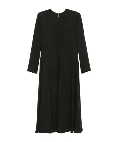 Valentino Silk Midi Dress In Black