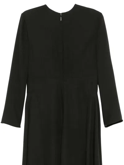 Valentino Silk Midi Dress In Black