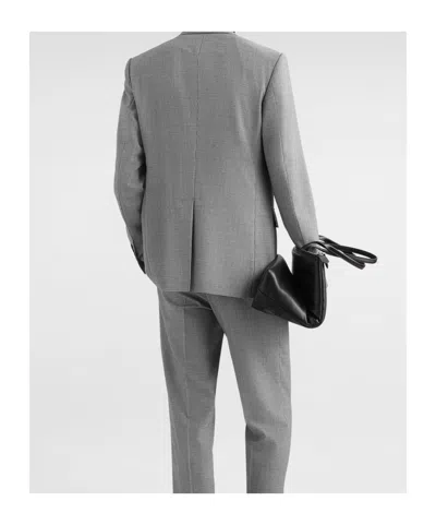 Dolce & Gabbana Double-breasted Wool Jacket In Gray