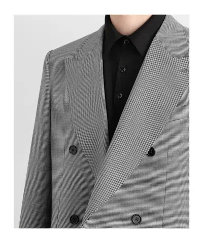 Dolce & Gabbana Double-breasted Wool Jacket In Gray