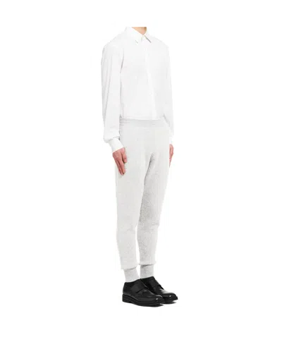 Prada Elastic Waist Casual Pants In White