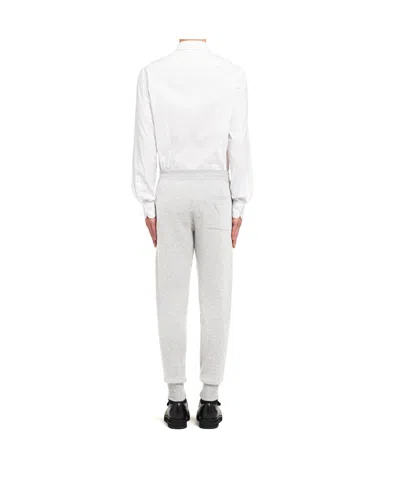 Prada Elastic Waist Casual Pants In White