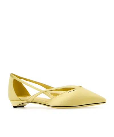 Prada Pointed Ballet Shoes In Multi