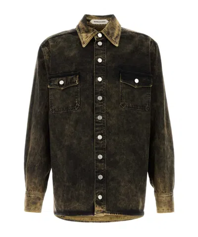 Namacheko Camicia Hank In Denim Nero Uomo In Black