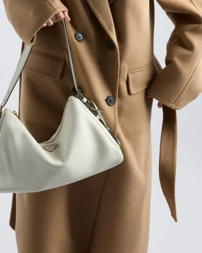 Prada Double-breasted Cashgora Coat In Brown