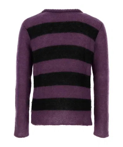 Namacheko Wool Blend Crew-neck Sweater With Intentional Rips In Purple