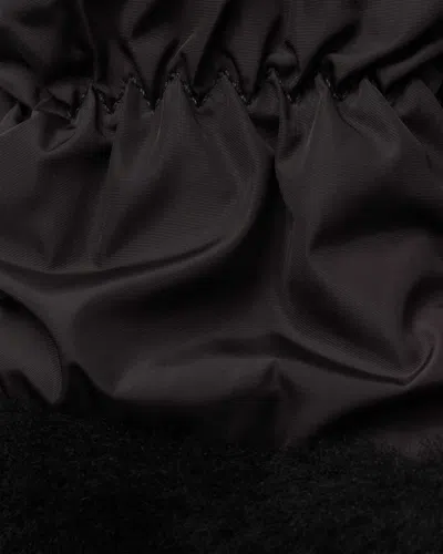 Prada Re-nylon And Shearling Mittens In Black