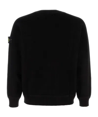 Stone Island Sweater With Logo In Blue