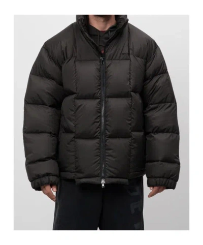 Vetements Logo-embroidered Padded Jacket In Black