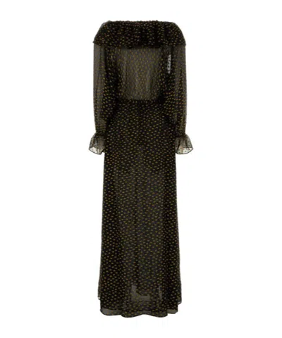Bode Embroidered Silk Blend Stadium Dress In Black