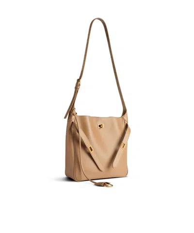 Balenciaga Bel Air Small Shoulder Bag In Latte