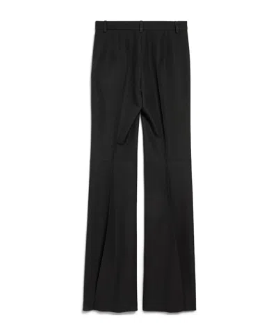 Balenciaga Tailored Flared Pants With Clean Waistband In Black