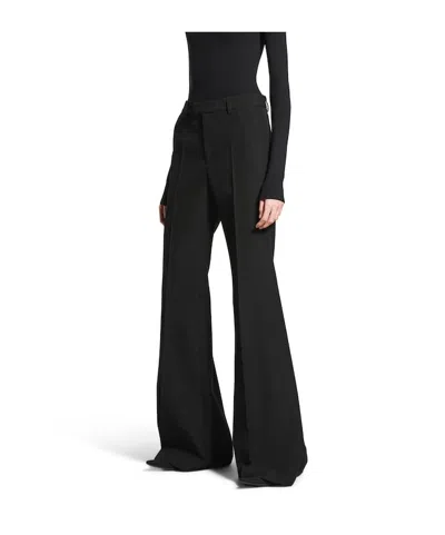 Balenciaga Tailored Flared Pants With Clean Waistband In Black