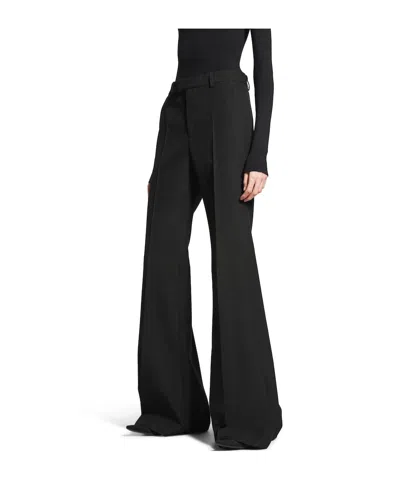 Balenciaga Tailored Flared Pants With Clean Waistband In Black