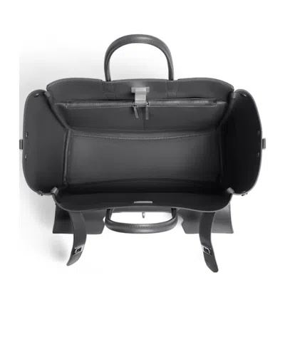 Balenciaga Small Leather Bel Air Carry All Tote Bag In Grey