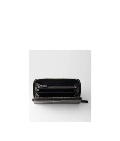 Prada Leather Wallet In Black