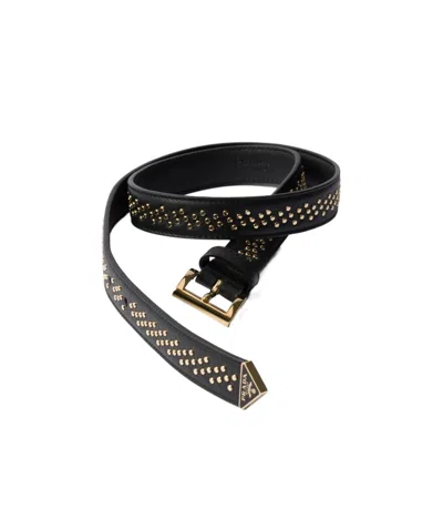 Prada Leather Belt With Studs In Black