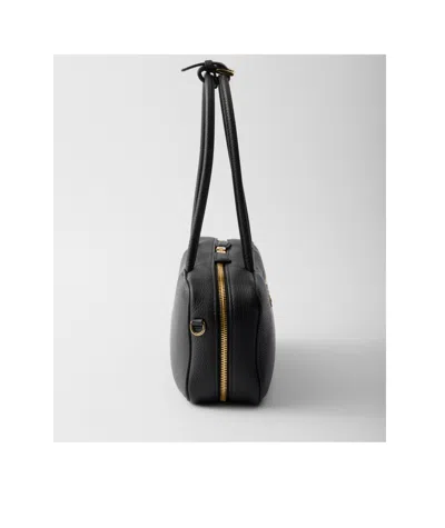Prada Re-nylon And Leather Medium Top-handle With Padlock Bags In Black