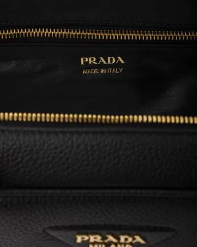 Prada Re-nylon And Leather Medium Top-handle With Padlock Bags In Black