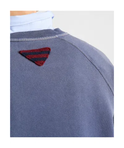Prada Sweatshirt Aus Baumwollfleece In Navy Blue