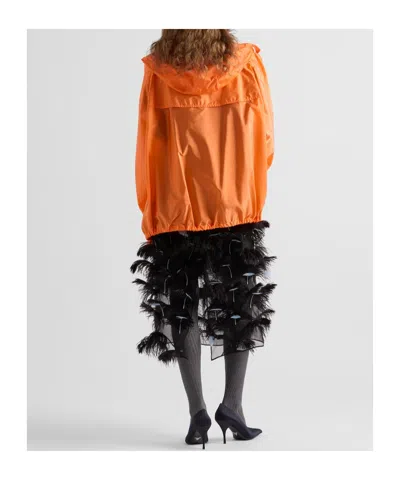 Prada Abito In Organza Decorata Donna In Black