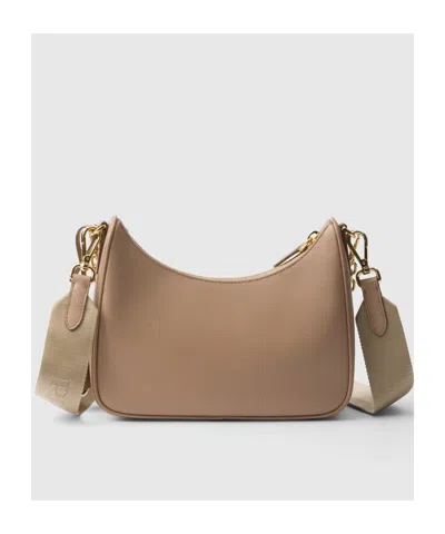 Prada Re-edition 2005 Saffiano Leather Shoulder Bag In Beige