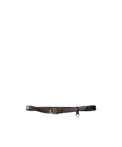 Prada Leather Belt In Ebony