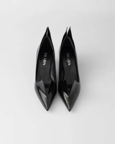 Prada Modellerie Spiked Leather Pumps In Black