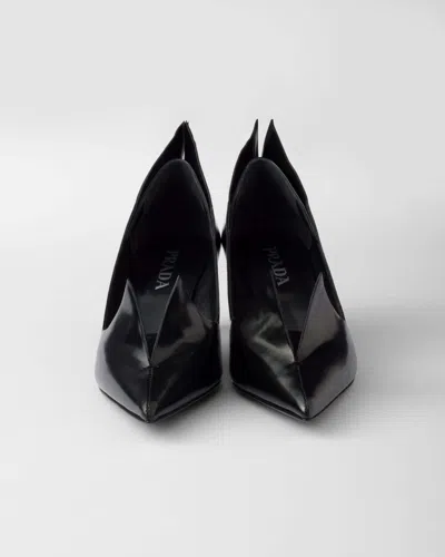 Prada Modellerie Spiked Leather Pumps In Black