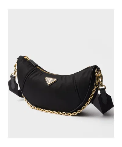Prada Black Re-nylon Shoulder Bag In Black