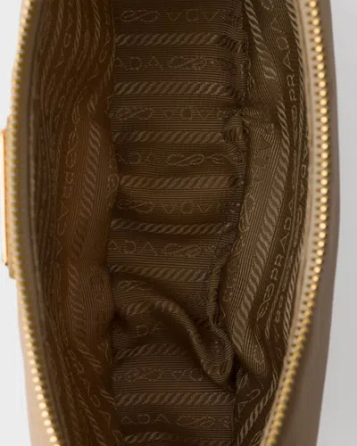 Prada Re-nylon Demi-lune Shoulder Bag In Brown