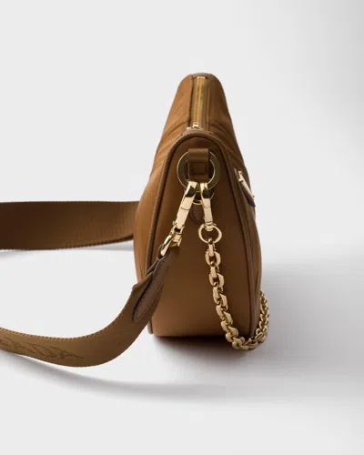 Prada Curved Shape Chain Strap Shoulder Bag In Brown
