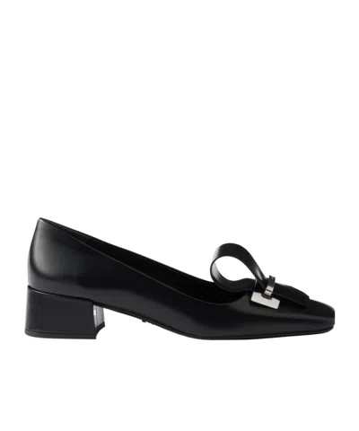 Prada Women Leather Pumps In Black