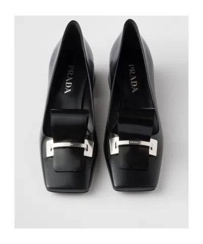 Prada Women Leather Pumps In Black