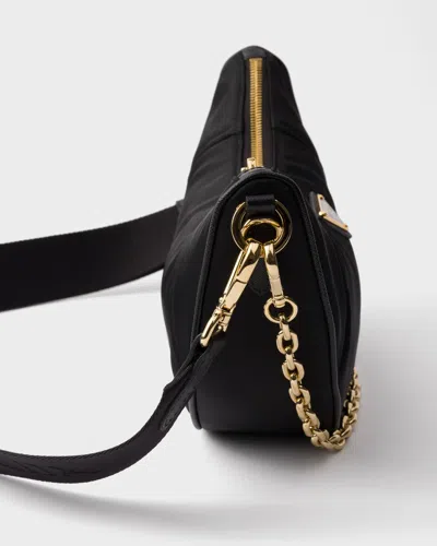Prada Black Re-nylon Shoulder Bag In Black