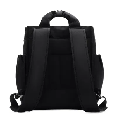 Burberry Ekd-embroidered Woven Changing Backpack In Black