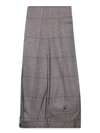 Lardini Check Pattern Double-breasted Suit In Gray/multicolor