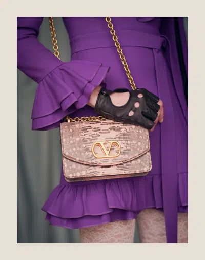 Valentino Garavani Garavani Vain Shoulder Bag In Tejus Woman Pink Uni