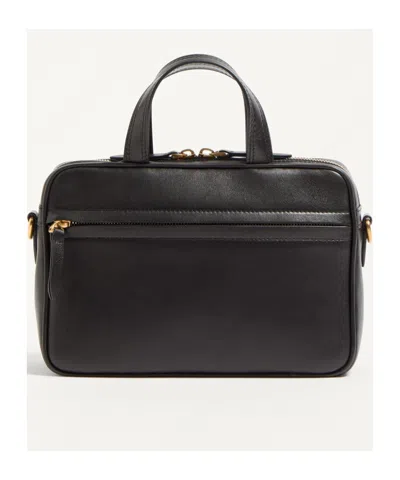 Valentino Viva Superstar Small Vlogo Leather Duffle Top-handle Bag In Black/brown